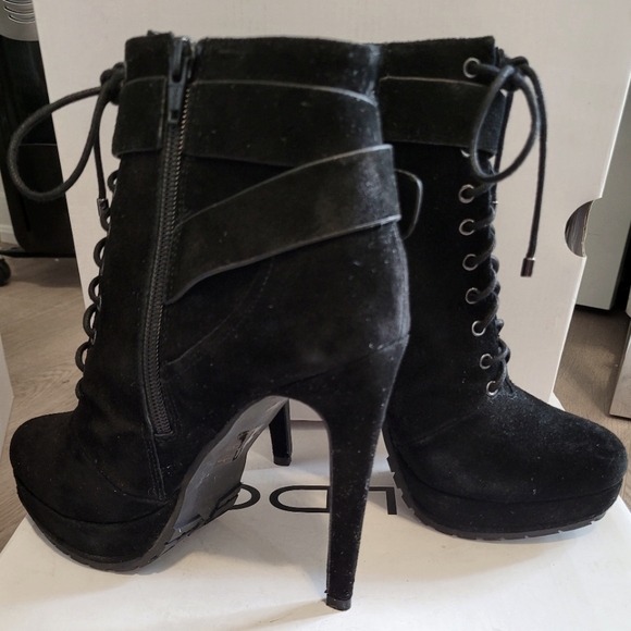 ALDO Black Suede High Heel Booties - Picture 2 of 3